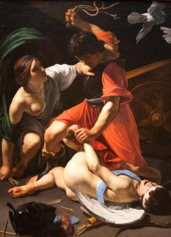 Mars Chastising Cupid by Bartolomeo Manfredi